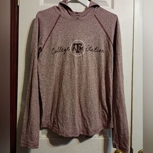 Next Level Apparel College Station ATM Maroon Top/ Sweatshirt With Hood